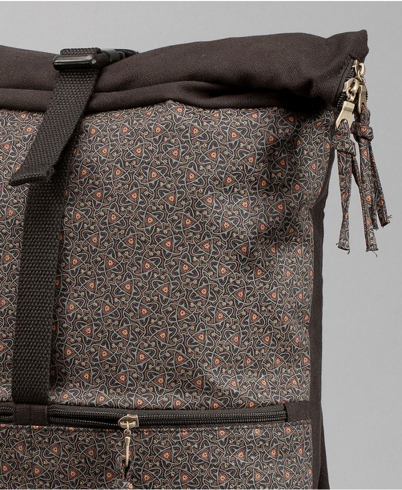 Psytrance Clothing Fashion LSD Molecule Laptop Canvas Roll-Top Backpack